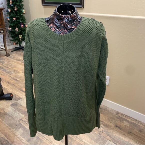 Rachel Zoe Crewneck One Shoulder Button Sweater - Picture 1 of 10